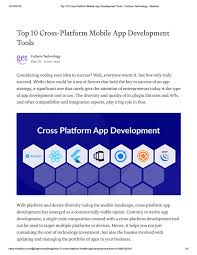 Cross platform apps have limitations in terms of what they can deliver. Top 10 Cross Platform Mobile App Development Tools By Pranavi Reddy C Issuu