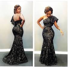 Click To Buy Black Lace Nigerian Evening Dresses Mermaid South African One Shoulder Ev African Lace Styles African Dresses For Women African Lace Dresses