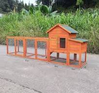 121.6 in. Large Outdoor Wooden Chicken Coop Hen House with ...