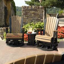 Perfect for an afternoon where you want to kick back and. Luxcraft Adirondack Poly Swivel Glider Patio Set Lc Adirondack Set10
