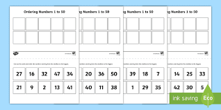 Test his counting and writing skills with this colorful printable. Ordering Numbers 1 50 Activity Grades 4 6 Easy Download