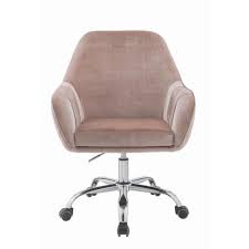 Homeroots Amelia Dusky Rose Velvet Office Chair 319075 The Home Depot In 2020 Pink Office Chair Velvet Office Chair Best Office Chair