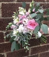 Spring Or Summer Wedding Bouquet Designed With Pink Roses White Stock Pink Lisianthus Sil Summer Wedding Bouquets Wedding Bouquets Gorgeous Wedding Bouquet