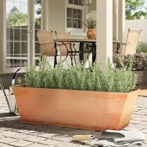 10 inch rectangular copper tone ceramic succu. Copper Rectangle Planters You Ll Love In 2021 Wayfair
