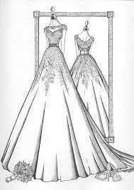 Mirror View Sketch Wedding Dress Ink Fashion Design Sketches Wedding Dress Drawings Wedding Dress Illustrations