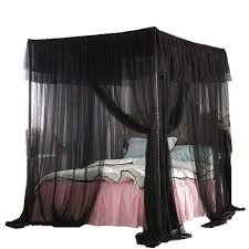 Shop our black canopy beds selection from the world's finest dealers on 1stdibs. Mengersi 4 Corners Post Bed Curtain Canopy Bed Frame Canopies Indoor Outdoor Queen Black Buy Online In Burkina Faso At Burkinafaso Desertcart Com Productid 122016301