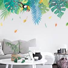 The drawing has been enlarged and printed on 3m controltac decal vinyl. Bohemia Leaves Wall Decal Plants Wall Stickers Leaf Wall Decal Charm Decor Kids Room Wall Sticker Cute Bir Wall Stickers Living Room Leaf Wall Tropical Wall