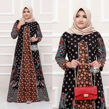 Gamis batik kombinasi polos terbaru gamis batik wanita ory. Berkah 96 Baju Gamis Batik Kombinasi Pakaian Batik Wanita Baju Batik Muslimah Af Lazada Indonesia