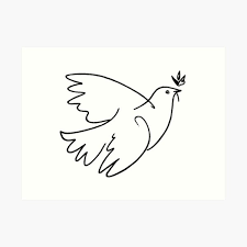 „picasso liebt tauben und hat immer welche im haus. Kunstdrucke Picasso Friedenstaube Redbubble