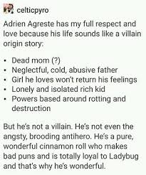 Adrien S Background Is Totally Stereotyped For A Villain How Can You Not Adore That Child Miraculous Ladybug Miraculous Ladybug Memes Miraculous