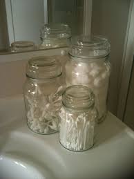 Keep your kitchen, bathroom and dressing counter neat with this lidded canister perfect for storing cotton balls, bath salts, cotton swabs and other bathroom necessities. Glass Jars For Bathroom Storage Bathroom Canisters Glass Canisters Bathroom Storage