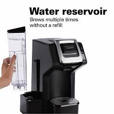 The coffee maker doesn't have a drain plug, so the procedure for removing the water isn't obvious. Flexbrew Coffee Maker Single Serve With Removable Water Reservoir Black 49975 Hamiltonbeach Com