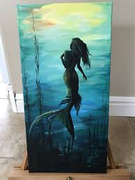 Into The Light Art Painting Acrylic Mermaid Painting Mermaid Art