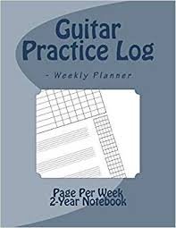 Buy Guitar Practice Log Weekly Planner 10 Row Practice