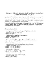 A correlation of prentice hall world history, the modern era, ©2011. Bibliography Of Canadian Literature In The Special Trent University