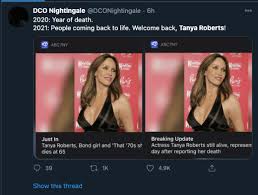 _____ actress tanya roberts is still alive, her manager confirms to yahoo entertainment. Au8lv8kzysjg6m