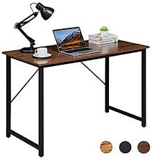 Amazon Com Superjare 47 Inches Computer Desk Sturdy Home Office Desk For Laptop Modern Simple Style In 2020 Home Office Desks Office Furniture Modern Writing Table