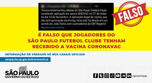 *vacinação de forma escalonada, clique aqui para mais informações. Governo Desmente Que Time Do Sao Paulo Recebeu Vacinas Da Covid 19 Lance