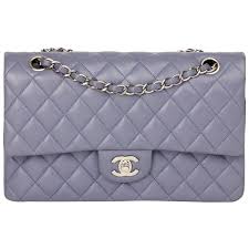 2011 Chanel Lilac Quilted Lambskin Medium Classic Double Flap Bag From A Unique Collection Of Rare Vintage Structur Flap Bag Chanel Shoulder Bag Double Flap
