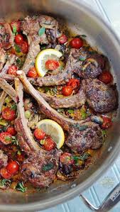 Marinated Greek Lamb Chops With Mushrooms And Tomatoes Recipe Greek Recipes Greek Dishes Lamb Recipes