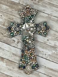 Cross Wall Decor Jewelry Art Wall Hanging Jeweled Cross By Greentruckantiques On Etsy Https Www Etsy Com List Cross Wall Decor Hanging Wall Art Wall Crosses