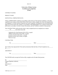 The american institute of architects subject: University Of Maine System Certificate Of Completion Final