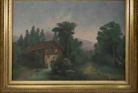 Remove leaves, and allow boards to dry. Landscape Oil Painting Of A Windmill In A Decorative Gold Frame 1
