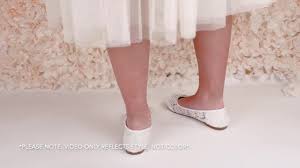 White Crochet Lace Round Toe Flats with SMALL PEARLS APPLIQUE