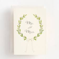 Mrs and mrs wedding cards. Mr And Mrs Wreath Wedding Card Paper Source
