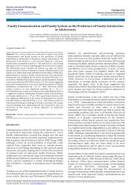 Pdf Family Communication And Family System As The Predictors Of Family Satisfaction In Adolescents