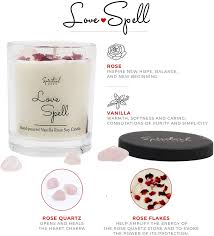 Since rose quartz has strong vibrations for love, it helps to restore the love energy. Buy Spiritual Scents Love Spell Vanilla Rose Scented Soy Wax Candle With Dried Petals And Rose Quartz Manifest Love Attract Self Love Friendship Peace Love Online In Turkey B08lswlcp2