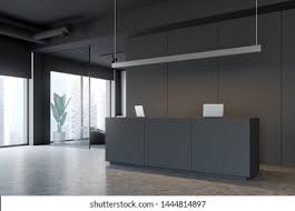 20.0h x 24.0w x 24.0d. Corner Modern Office Gray White Walls Stock Illustration 1444814897