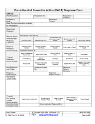 The institute for clinical and translational research is supported by the clinical and translational science award (ctsa) program, the national center for advancing translational sciences (ncats), grant 1ul1tr002373. Capa Form Template Fill Online Printable Fillable Blank Pdffiller