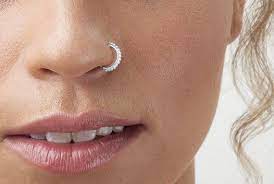 White Gold Nose Ring Indian Nose Ring Nose Hoop Cartilage Etsy Nose Ring Silver Fashion Diamond Hoop Nose Rings