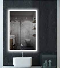 The lexy led bathroom mirror is one of decor wonderland's new line of luxury led mirrors that is unique oval frameless wall mirror with the added benefit of an led light. Amazon Com Feelglad 32 X 24 Inch Led Lighted Bathroom Mirror Wall Mounted Dimmable Touch Switch Illuminated Mirror With White Warm White Warm Color Temperature Changing Home Kitchen