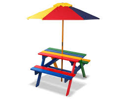 The chairs have a 165 pound weight. Keezi Kids Table And Chairs Wooden Picnic Bench Set W Umbrella Colourful Children Outdoor Indoor Indoor Chairs Wood Table Decor Kids Table And Chairs