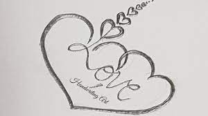 How To Draw Heart With Love Love Heart Tattoo Design Simple Love Hea Love Heart Tattoo Heart Drawing Heart Tattoo Designs