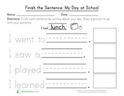 browse printable kindergarten complete sentence worksheets education com