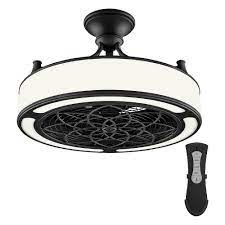 If ceiling clearance is limited, try a low profile ceiling fan. Home Decorators Collection Windara 22 Inch Indoor Covered Outdoor Black Ceiling Fan With L The Home Depot Canada