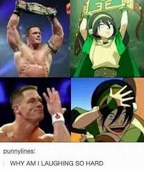 Unexpected john cena, also known as simply unexpected cena or and his name is john cena, refers to an internet meme and a form of trolling involving videos that first garnered popularity on. Toph John Cena Meme Avatar Funny Avatar Avatar Airbender