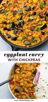 Roasted Eggplant Curry With Chickpeas Recipe Curry Recipes Eggplant Curry Vegetarian Curry