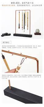 新款紫铜简约毛笔架笔挂多功能展示架毛笔架笔挂创意新中式笔架 tmall com天猫 ham holder holder mats
