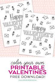 Download Free Printable Valentines To Color Color Your Own Pineapple Paper Co