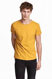 Slub Jersey T Shirt Mustard Yellow Men H M Us Mens Fashion Blazer Men Shirt Style Jackets Men Fashion