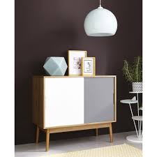 Display renoir sideboard 4 door in taupe and grey gloss with lights connect a modern lifestyle with the characteristic flavor of the simple french style. Vintage White And Grey Sideboard Fjord Maisons Du Monde