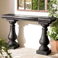Elle Stonecast Console Table Grandin Road In 2020 Outdoor Console Table Outdoor Wall Decor Patio Decor