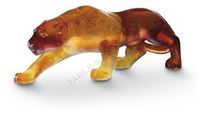 This extraordinary collection was born from the designer's desire to explore organic and often invisible. Panther Daum Amber Panther 02466 1 Daum Panther Crystal Sculpture