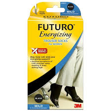 futuro energizing graduating compression trouser socks for women black medium 1 pair pack