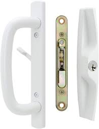 Electronic door locks use an electronic keypad instead of a key. Amazon Com Veranda Sliding Glass Door Handle Set With Mortise Lock White Keyed 3 15 16 Screw Holes 1 1 2 Door Thickness Home Improvement