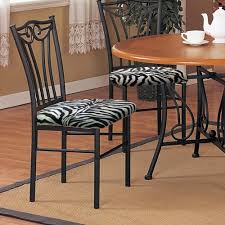 Amazing gallery of interior design and decorating ideas of black and white zebra chairs in bedrooms, living rooms, dens/libraries/offices, girl's rooms, dining rooms, bathrooms, kitchens, porches, entrances/foyers by elite interior designers. 2 New Black Finish Metal Dining Chairs With A Black Amp White Zebra Faux Fur Padded Seat Cushion Theme Buy Online In Botswana At Botswana Desertcart Com Productid 38355763